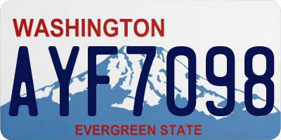 WA license plate AYF7098