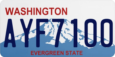 WA license plate AYF7100