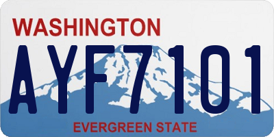 WA license plate AYF7101