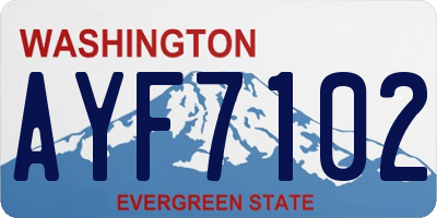 WA license plate AYF7102