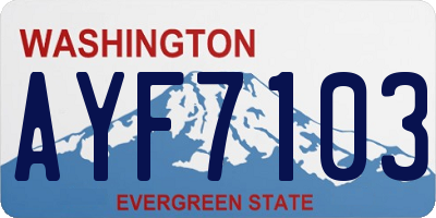 WA license plate AYF7103