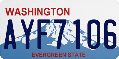 WA license plate AYF7106