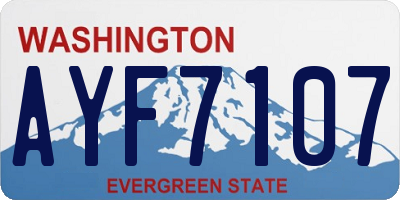 WA license plate AYF7107