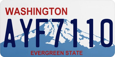 WA license plate AYF7110
