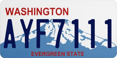 WA license plate AYF7111