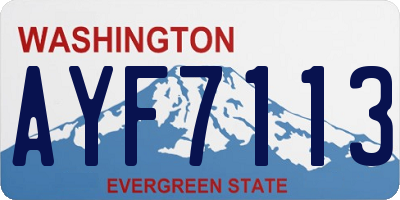 WA license plate AYF7113