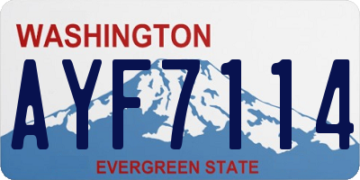 WA license plate AYF7114