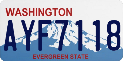 WA license plate AYF7118