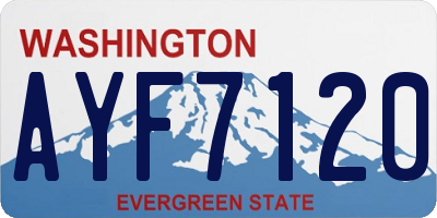 WA license plate AYF7120