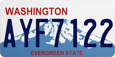 WA license plate AYF7122
