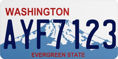 WA license plate AYF7123