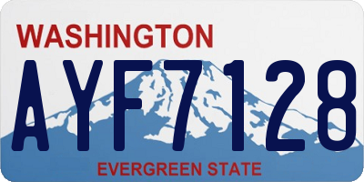 WA license plate AYF7128