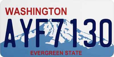 WA license plate AYF7130