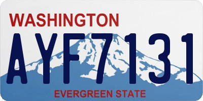 WA license plate AYF7131