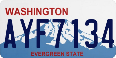 WA license plate AYF7134