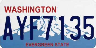 WA license plate AYF7135