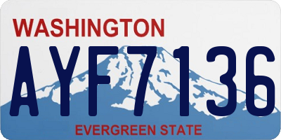 WA license plate AYF7136