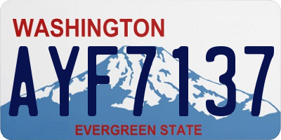 WA license plate AYF7137