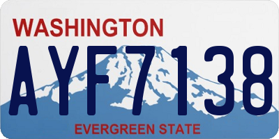 WA license plate AYF7138
