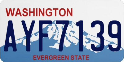 WA license plate AYF7139