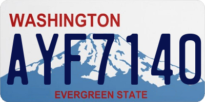 WA license plate AYF7140
