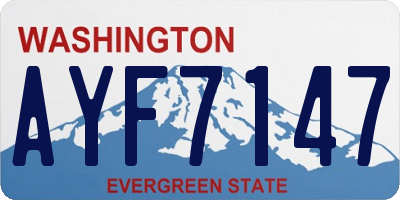 WA license plate AYF7147