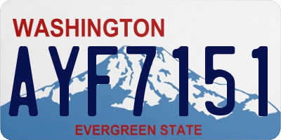 WA license plate AYF7151