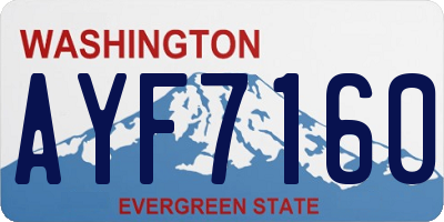 WA license plate AYF7160