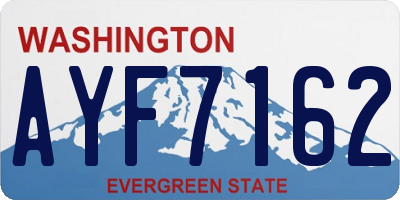 WA license plate AYF7162