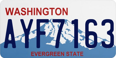 WA license plate AYF7163