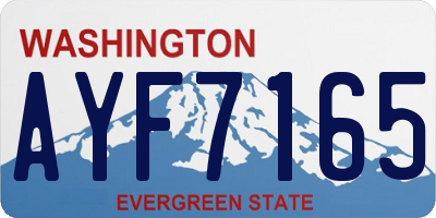 WA license plate AYF7165
