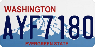 WA license plate AYF7180