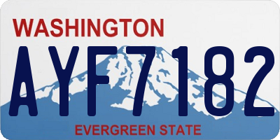 WA license plate AYF7182