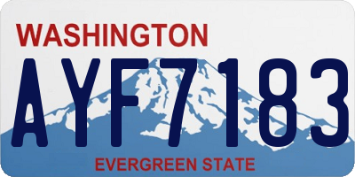 WA license plate AYF7183