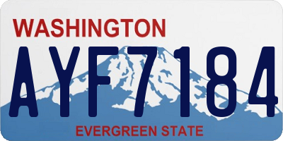WA license plate AYF7184