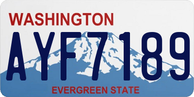 WA license plate AYF7189
