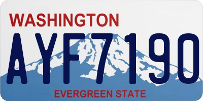 WA license plate AYF7190