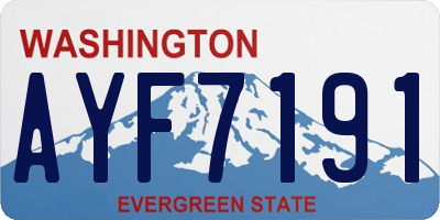 WA license plate AYF7191