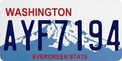 WA license plate AYF7194