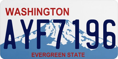 WA license plate AYF7196