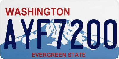 WA license plate AYF7200