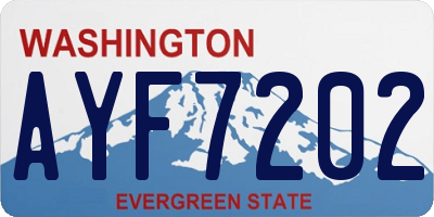 WA license plate AYF7202