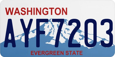 WA license plate AYF7203