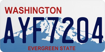 WA license plate AYF7204