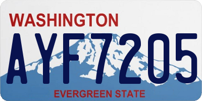 WA license plate AYF7205
