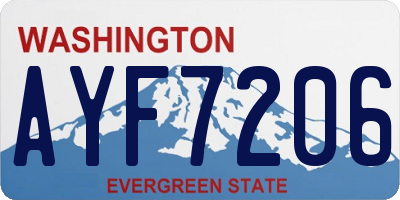 WA license plate AYF7206