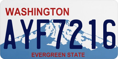WA license plate AYF7216