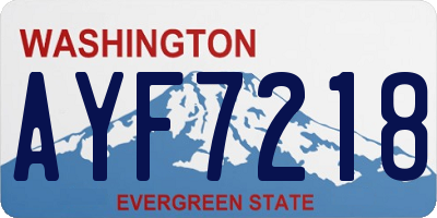 WA license plate AYF7218