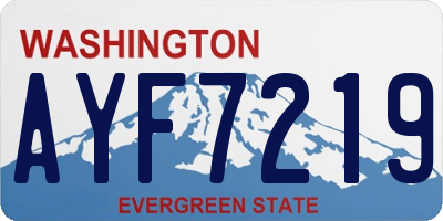 WA license plate AYF7219