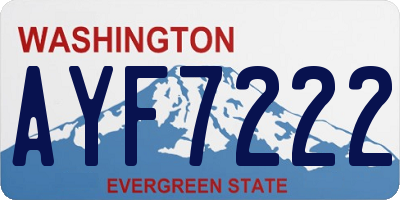 WA license plate AYF7222